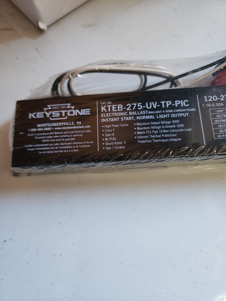 REPLACEMENT Ballast FOR KEYSTONE TECHNOLOGIES KTEB-275-UV-TP-PIC