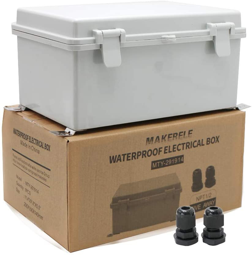 MAKERELE Waterproof Electronic DIY Projects Cable Enclosure Outdoor with Wall Br