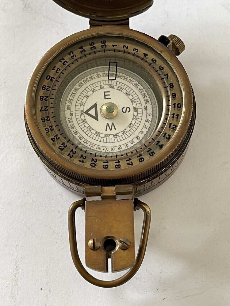 Solid Brass Engineer Survey Prismatic Compass With Leather Case
