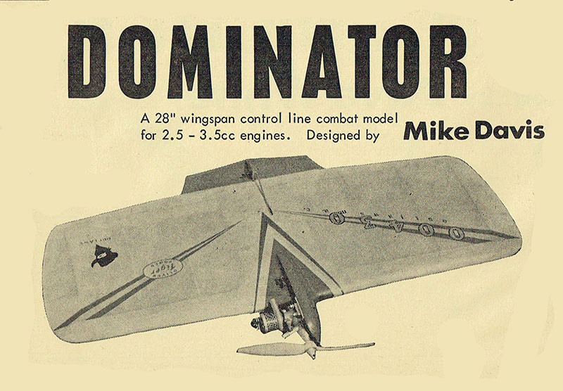 Model Airplane Plans (UC): Dominator 28" Combat for 2.5-3.5cc Engines