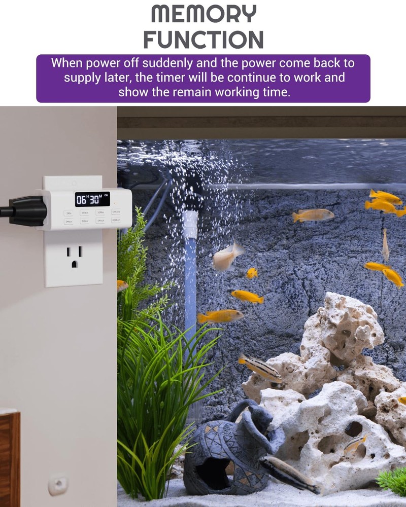 2 Pack Indoor Countdown Timer Outlet Auto Shut Off Timers With Large Screen Cu