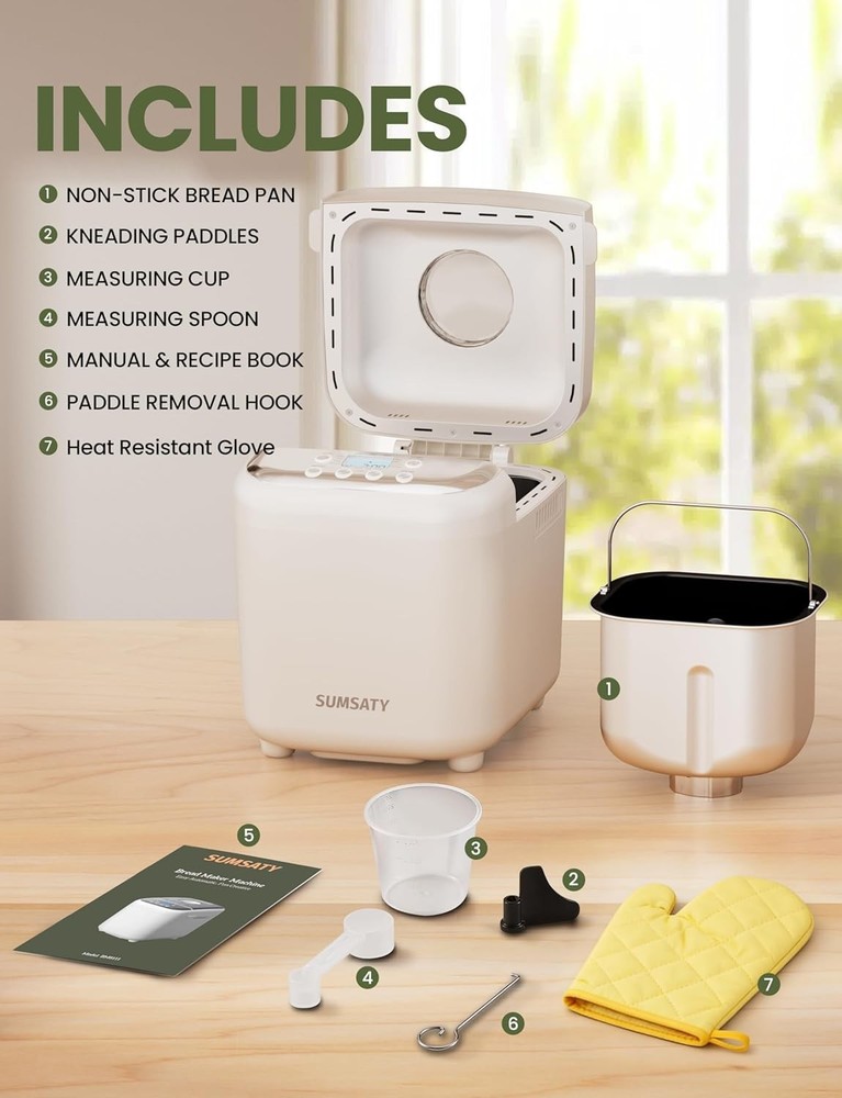 Bread Maker 2.2LB 16-in-1 Bread Machine Automatic Bread Maker Machine W/