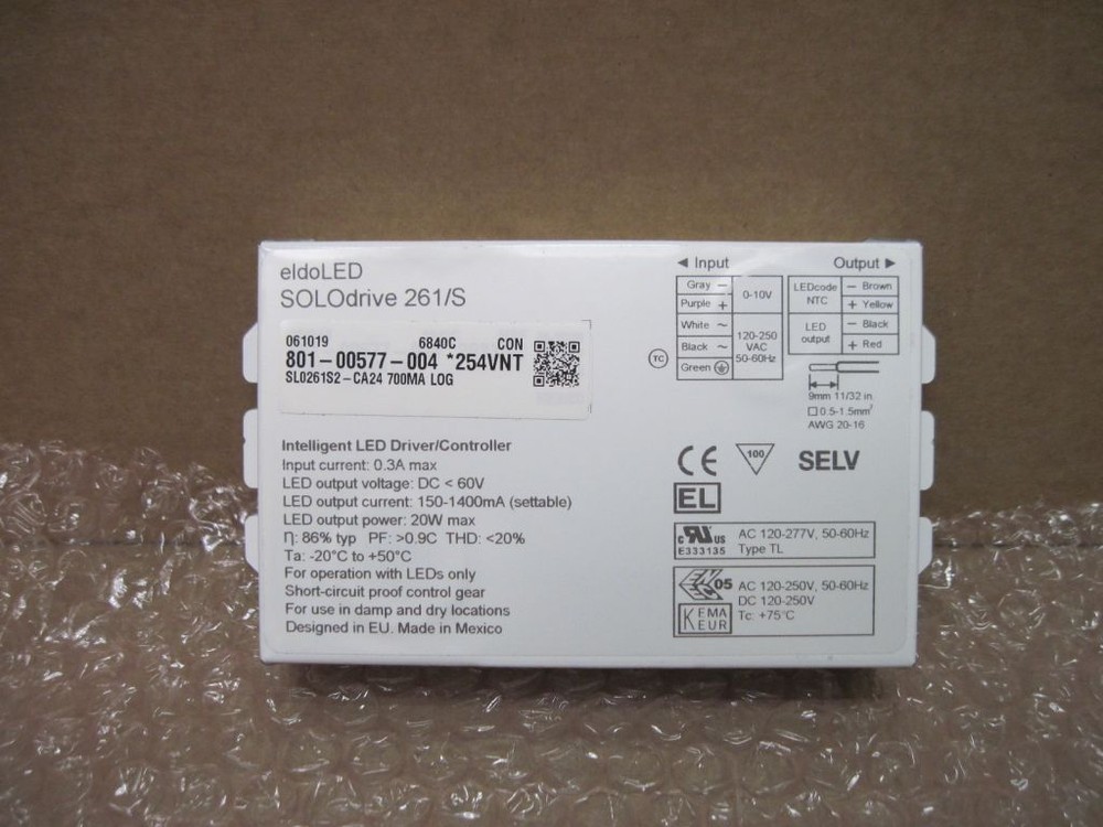 Acuity eldoLED SOLOdrive 261/S Intelligent LED Driver Controller 120/250Vac 20W