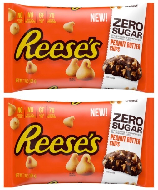 Reese's Zero Sugar Peanut Butter Baking Chips 7 oz (2 Bags)