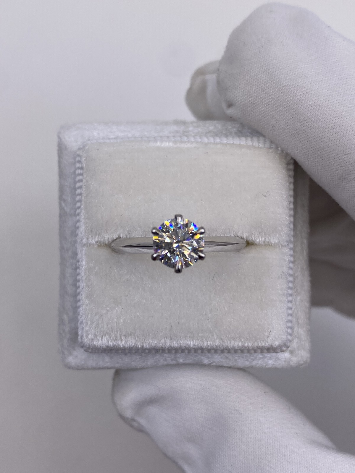 DIAMOND ENGAGEMENT RING ROUND SOLITAIRE E VS1 1.5 CT LAB CREATED GROWN PLATINUM