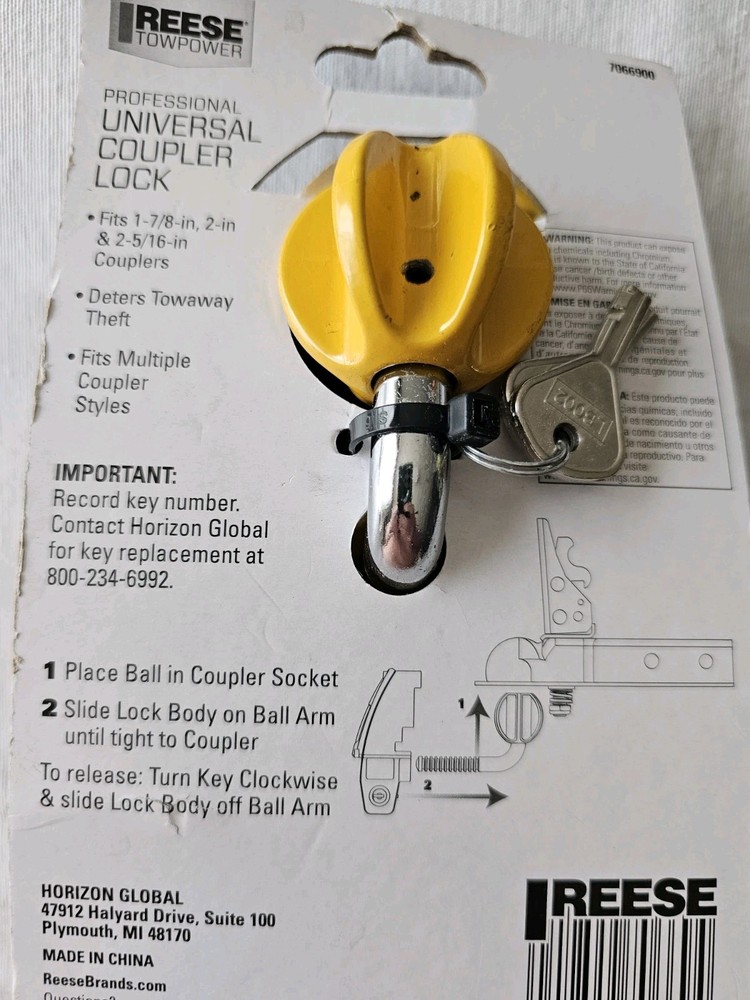 Reese TowPower Professional Universal Coupler Lock