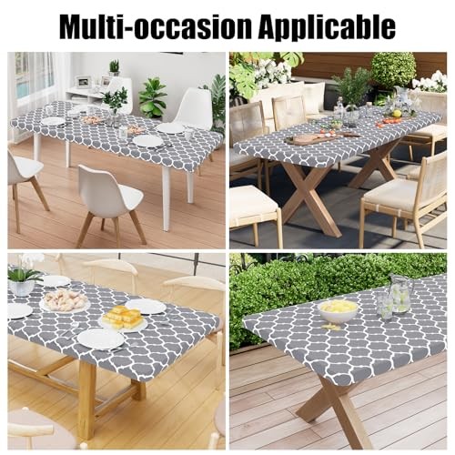 Rectangle Picnic Table Cover, Waterproof Elastic 72" x 30" (Rectangular) Grey