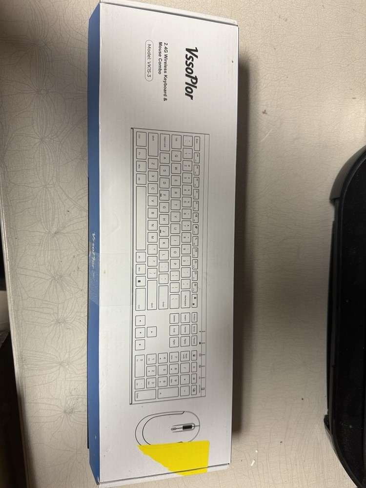 Vssoplor Wireless Keyboard and Mouse Set 2.4GHz, Rechargeable, Compact, Quiet