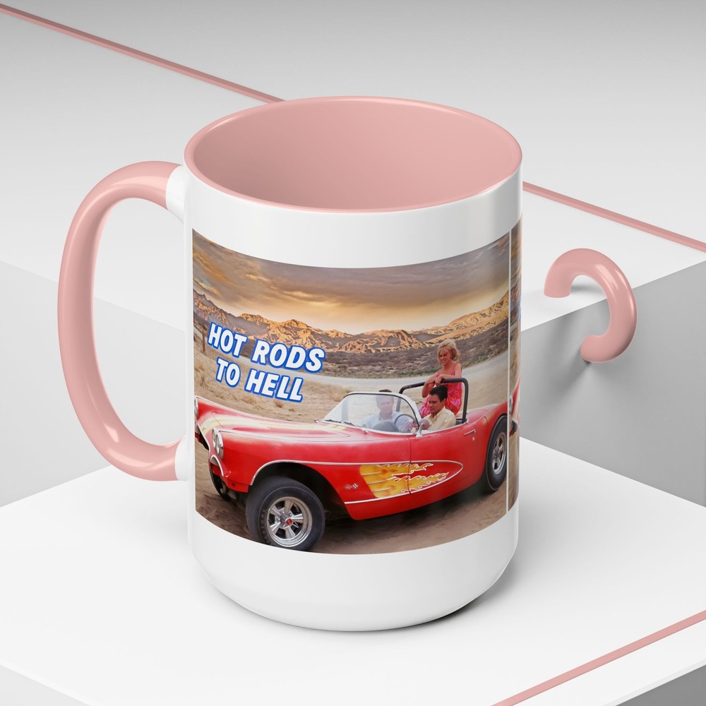 Accent Coffee Mug (11, 15oz), Hot Rods to Hell, Corvette
