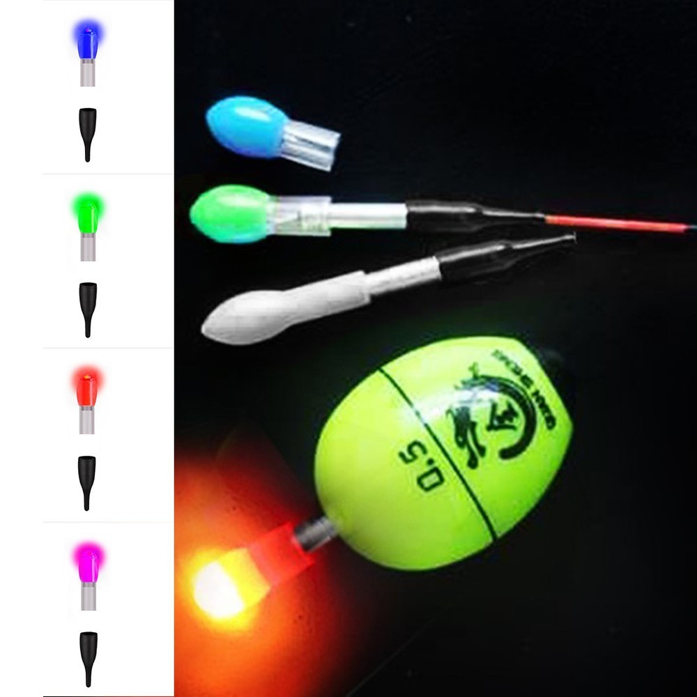 2pcs 2*fish float light Fish Float Light Float Tail Light Plastic + Rubber