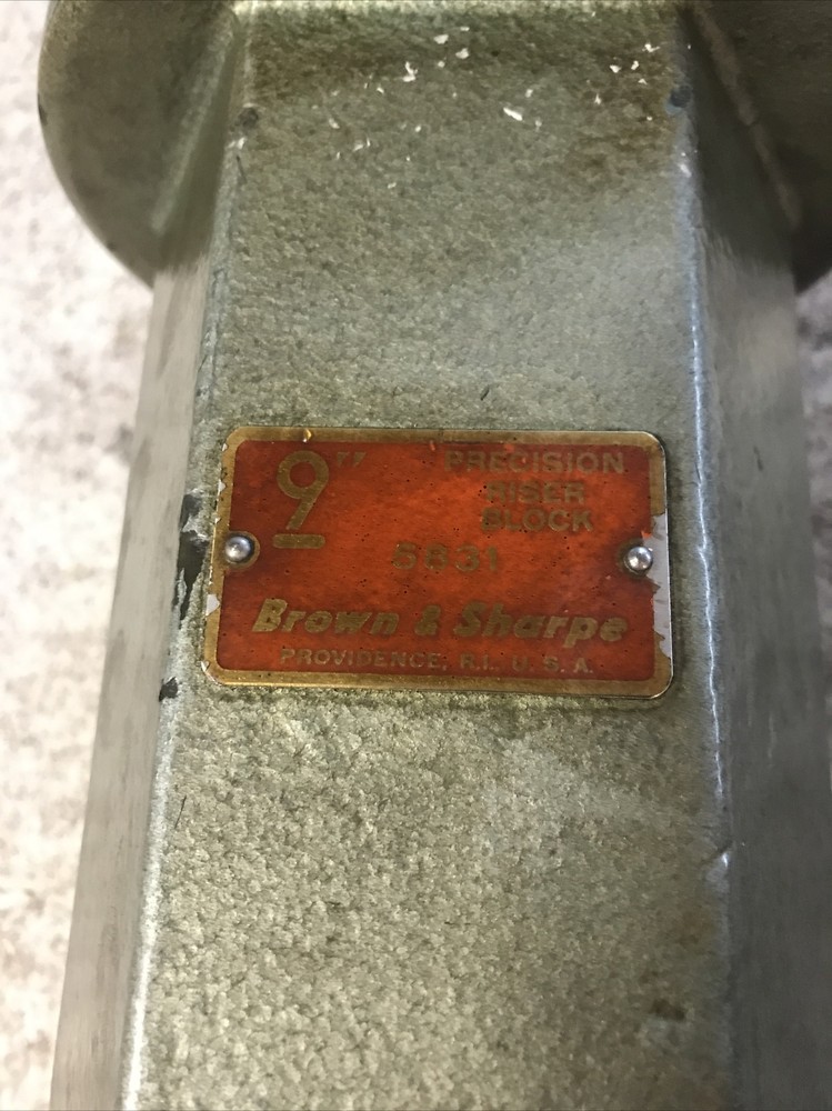 Brown & Sharpe Precision Riser Block 9” Model 5831