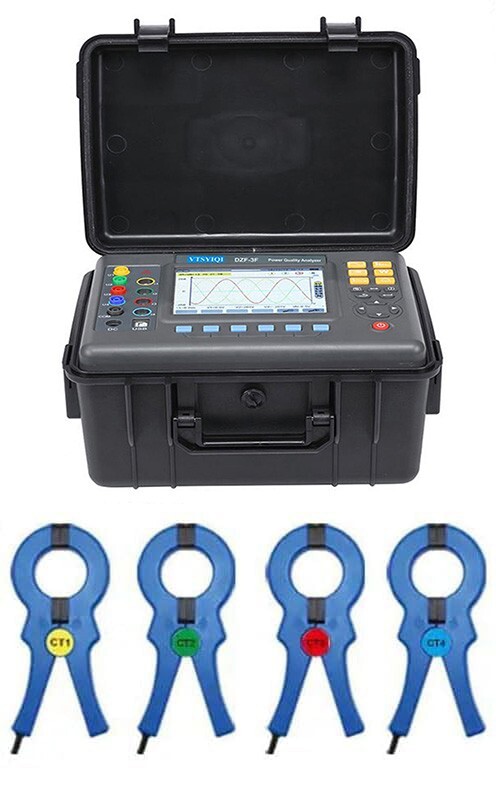 3-Phase Power Quality Analyzer with Current 1.0A~1000A Transient Record 150 Sets