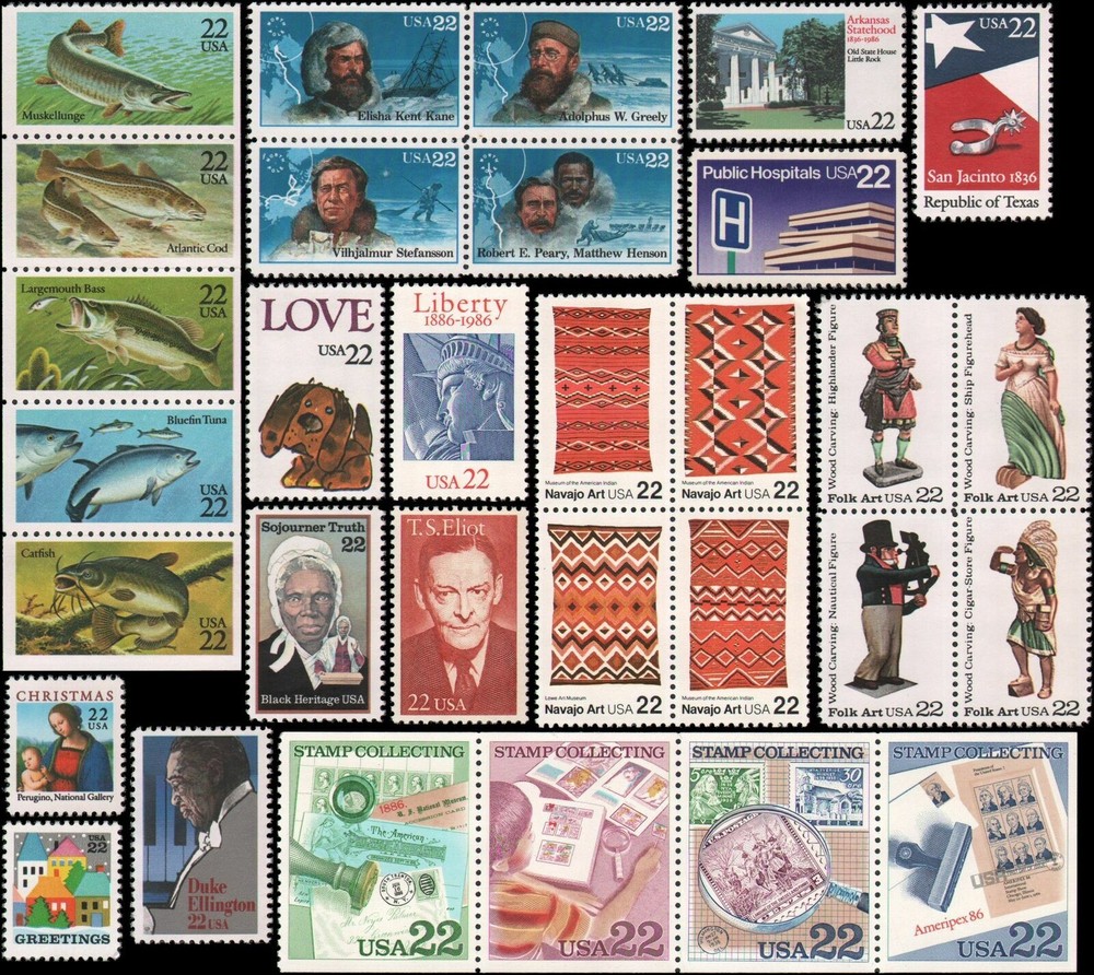 US, 1986 year set, 31 stamps, MNH