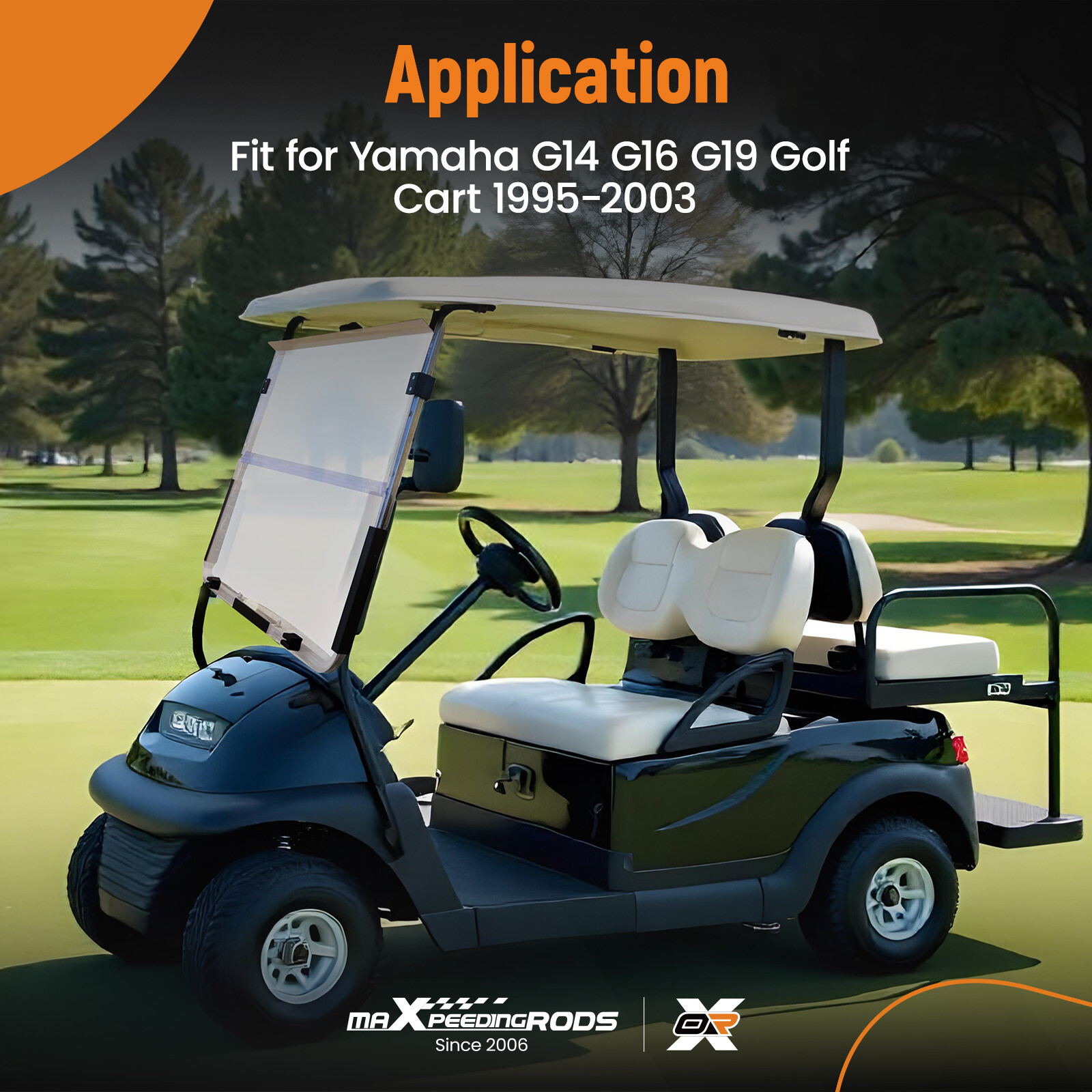 Front Tinted Windshield Windscreen for Yamaha G14 G16 G19 Golf Cart 95-03 PC 4MM