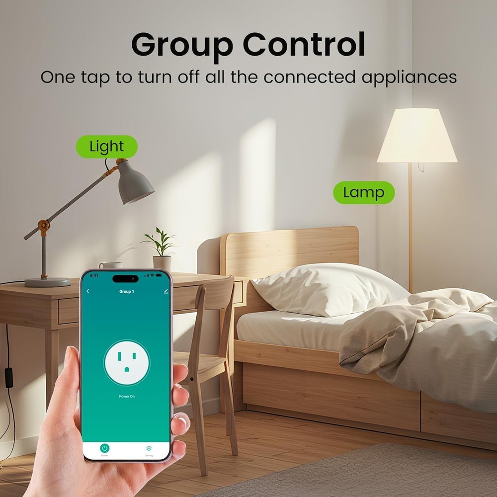 2 Pack Mini Plug Compatible with Alexa & Google Home, WiFi Outlet Socket