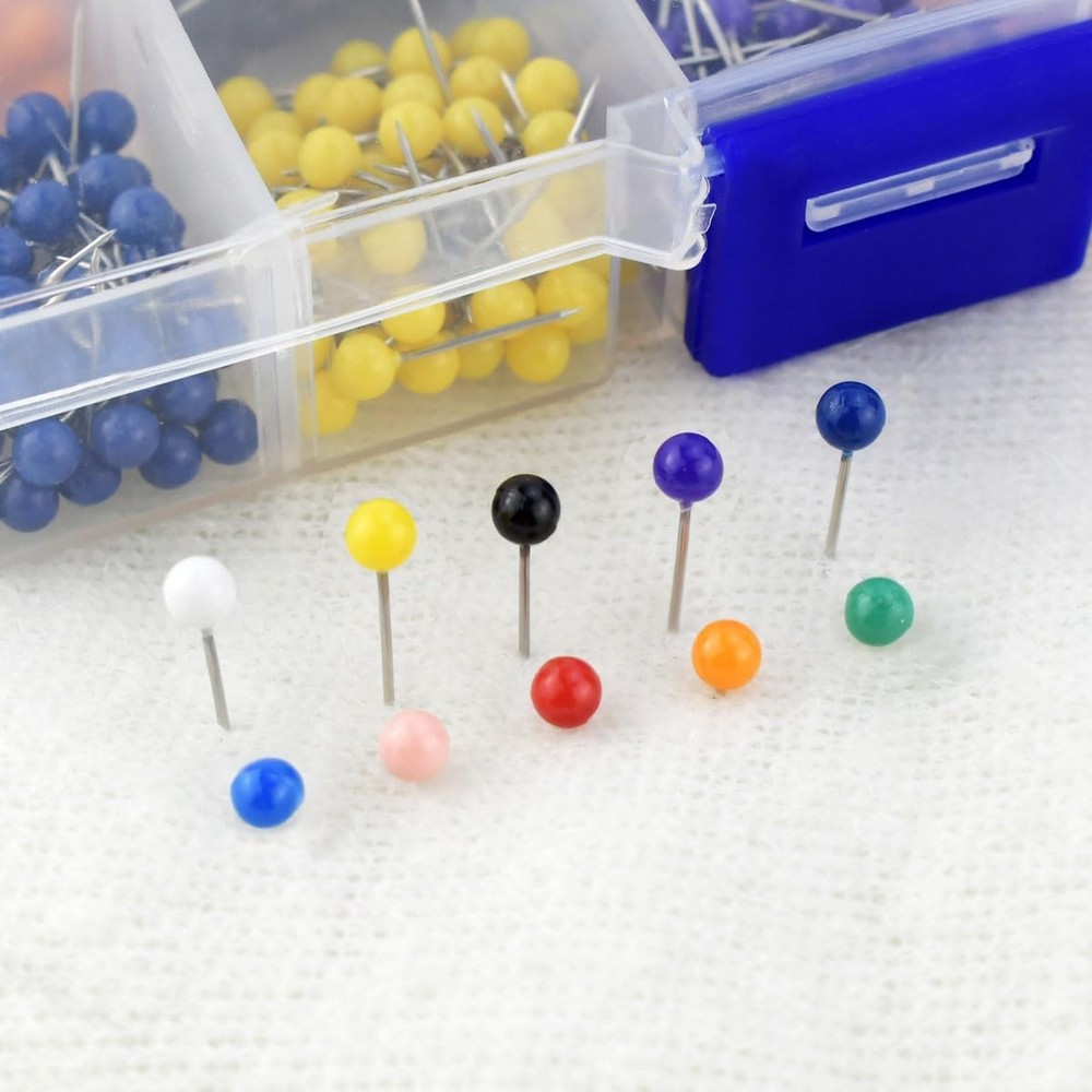 600 Pieces Push Pins Map Pins with Colored Head Map Tacks with Point Assorted Co