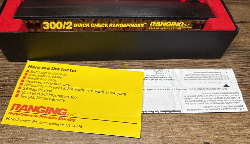 Ranging Model 300/2 Precision Rangefinder Quick Check Range Finder