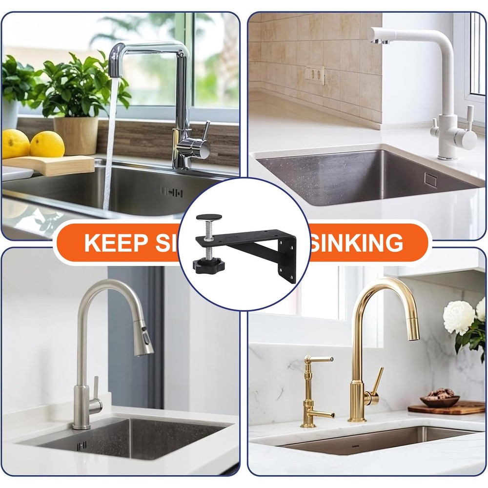 4 PCS Undermount Kitchen Sink Support Narrow Cabinets Adjustable Brackets
