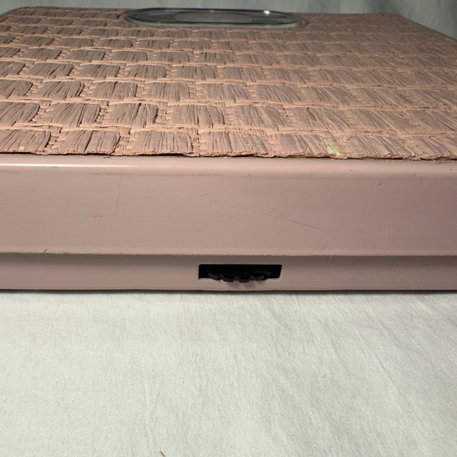 Vintage BORG Bathroom Scale Pink Lilac Woven Working