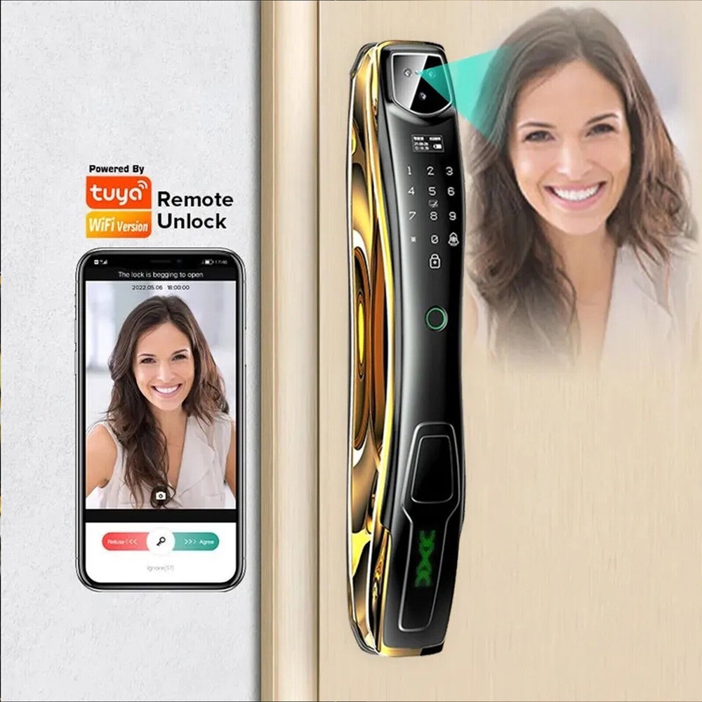 Digital Door Lock 3D Face Recognition Camera FIngerprint Keyless Safety Tool