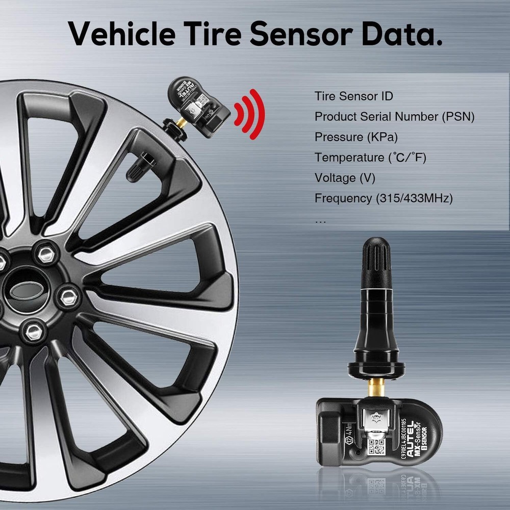Autel TPMS Sensor MX-Sensor 315MHz & 433MHz Programmable Universal Rubber Valve