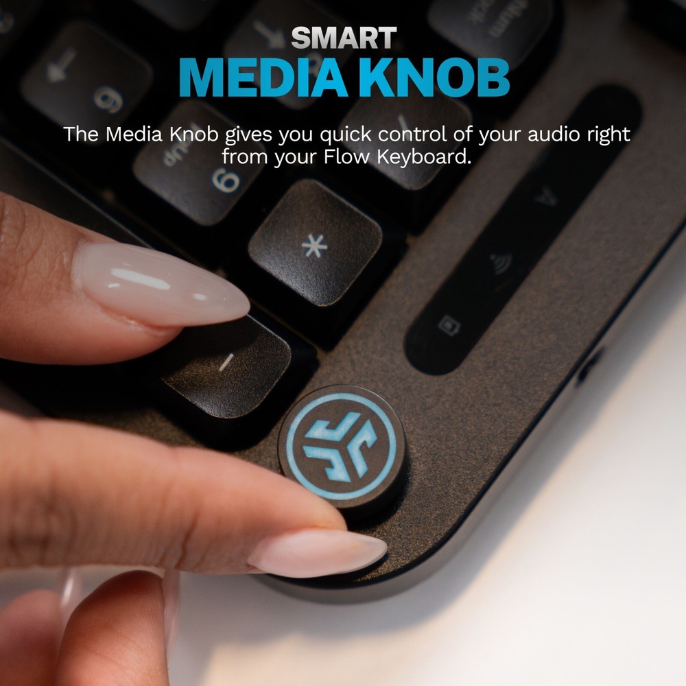 JLab Flow Wireless Keyboard & Mouse Combo: Multi-Device, Ergonomic Design, USB-C