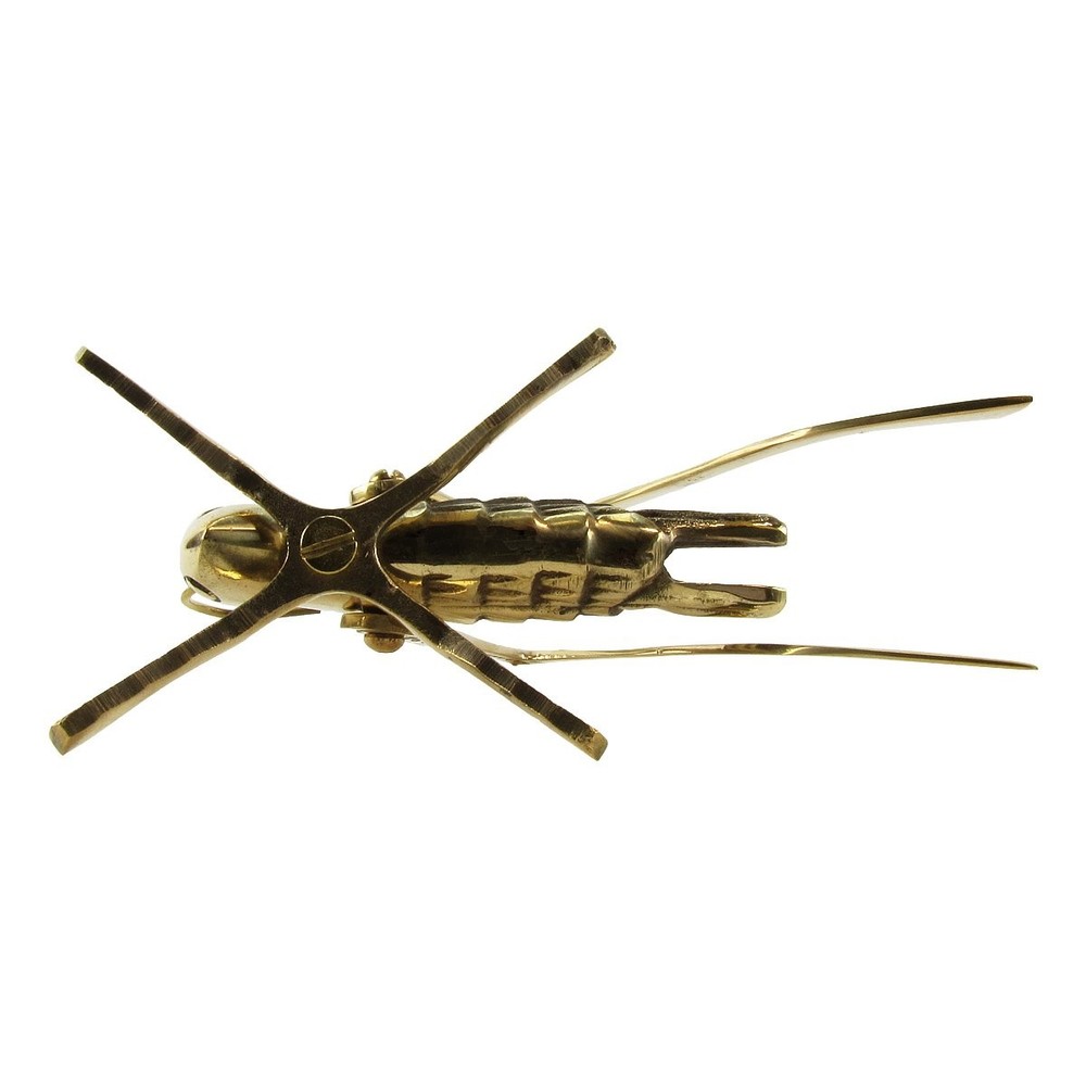Solid Brass Lucky Cricket Rustic Fireplace Hearth/Mantle Decor