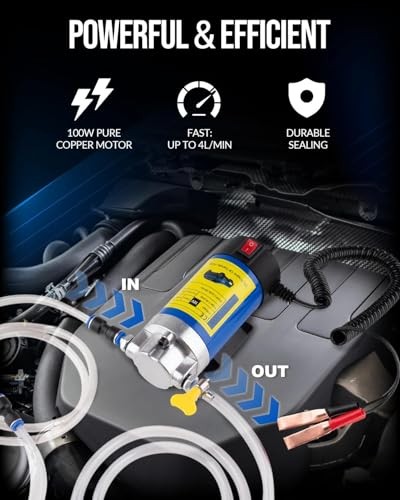 Oil Extractor Pump, 12V 100W Self-Priming Electric Fluid Transfer Pump for