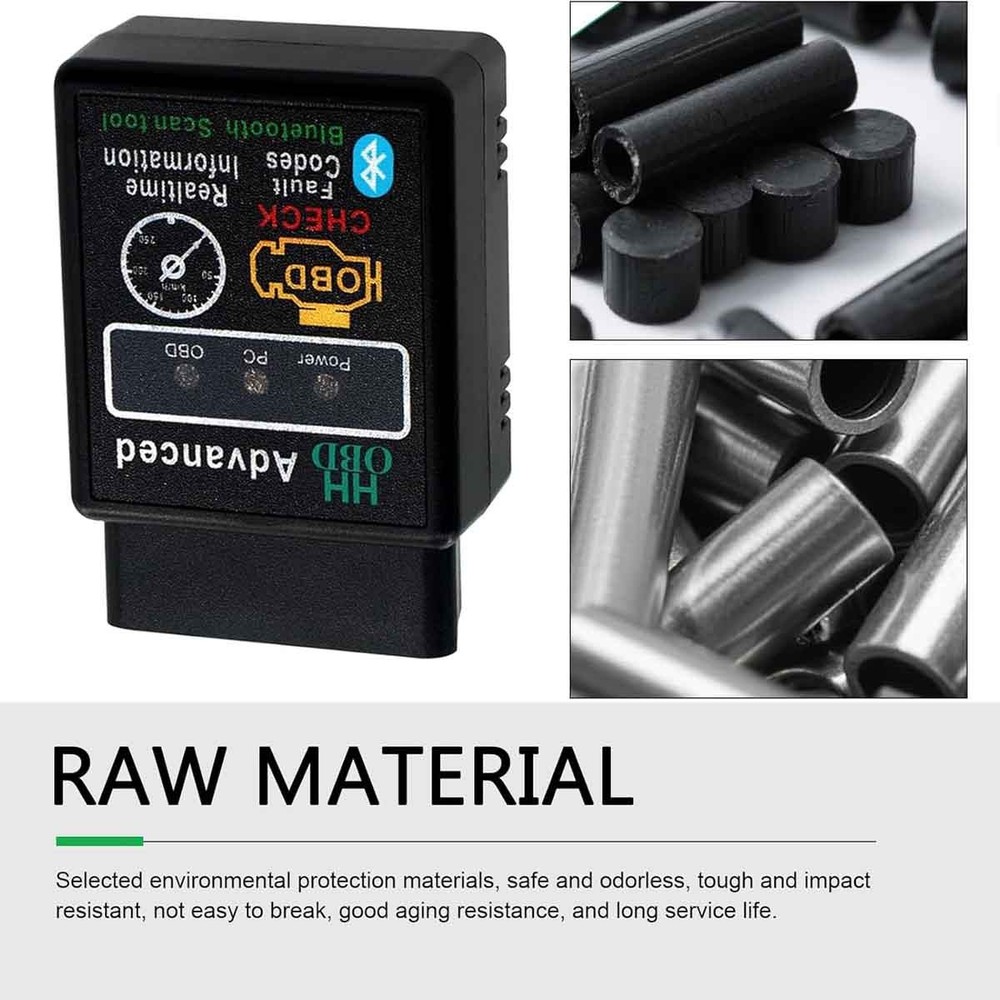 Car OBD2 Bluetooth diagnostic tool with dedicated app (black)