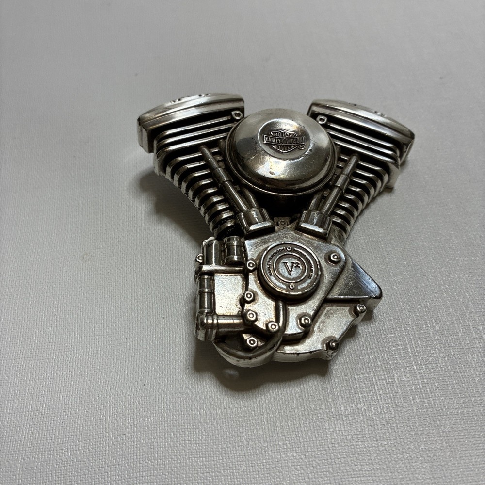 HARLEY DAVIDSON Belt Buckle V2 Engine Block Vintage