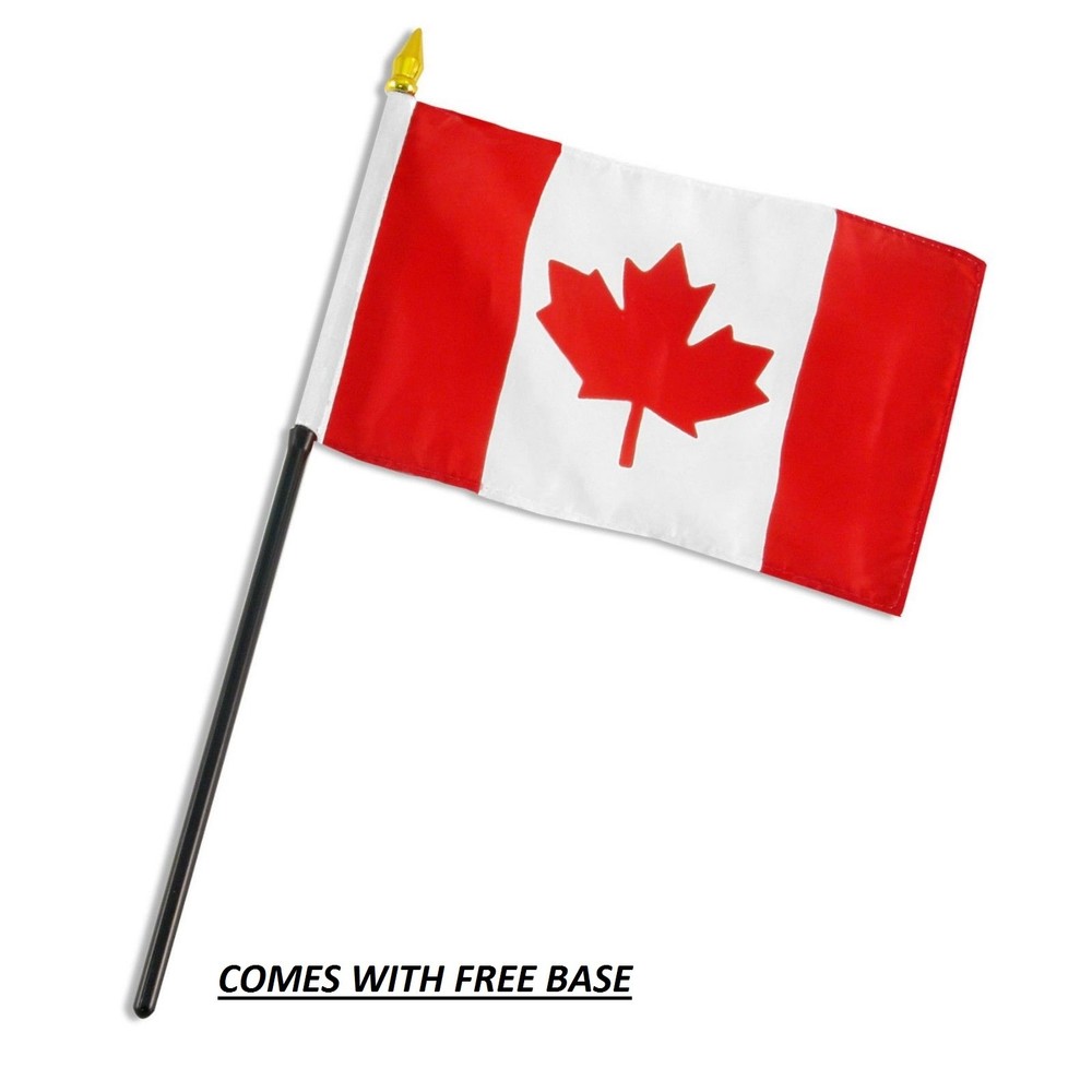 CANADA  FLAG DESK SET WITH BASE 4x6 INCHES - TABLE STICK FLAG
