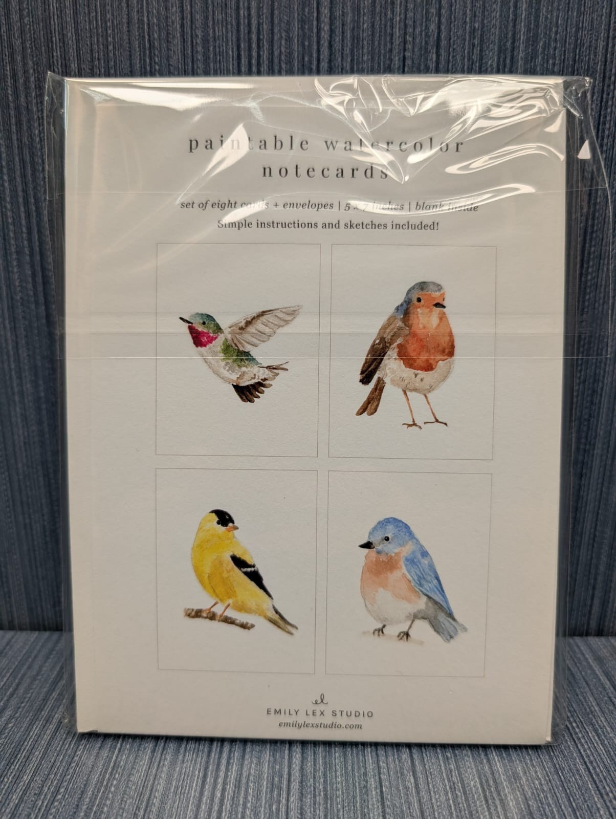 Set of 8 x Emily Lex Studio Paintable Watercolor Notecards 5"x7" Sketches Inc.