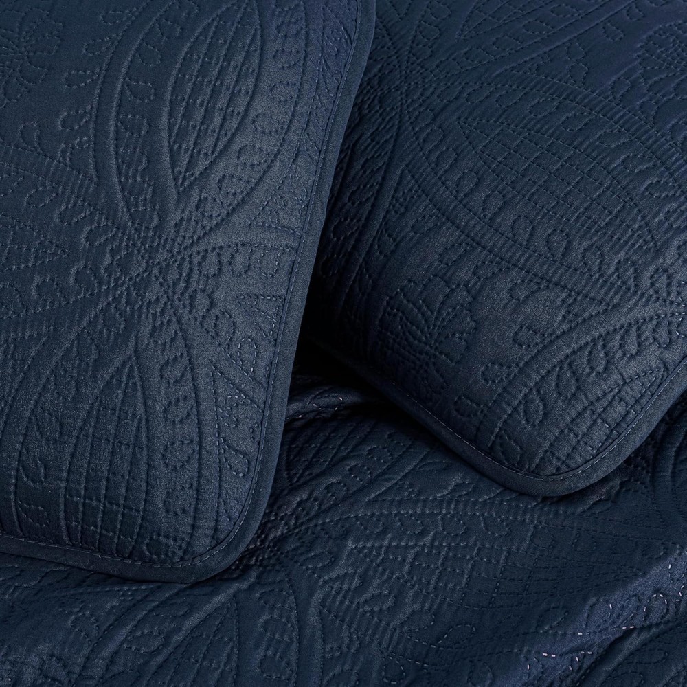 3-Pc Oversized Bedspread Coverlet Set Queen Bedding 100% Microfiber Polyester