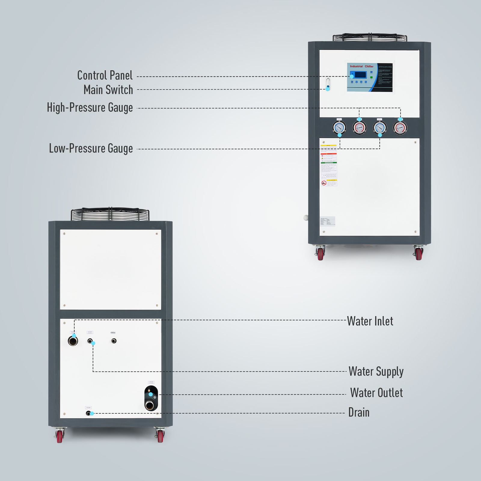 CREWORKS 37 Gal 8 Ton Air-cooled Water Chiller for Laser Cutters CNC Machines