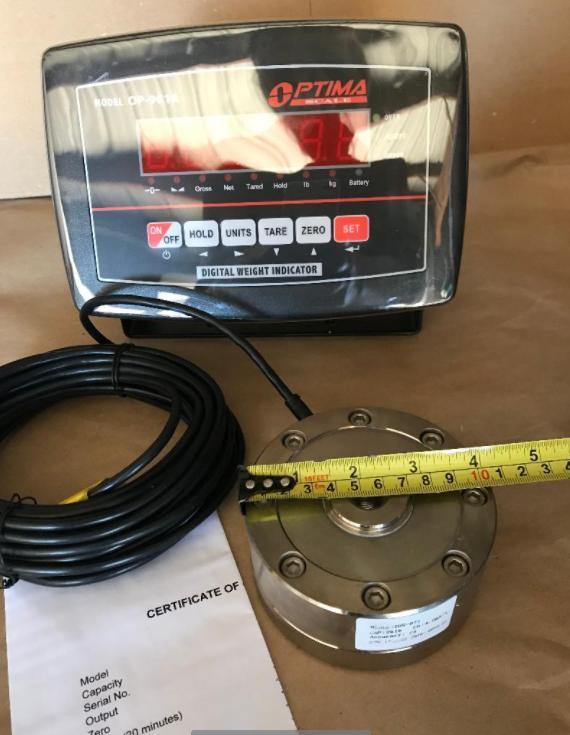 Compression Scale 3000 x 1 lb with Low profile Load cell, Indicator Portable