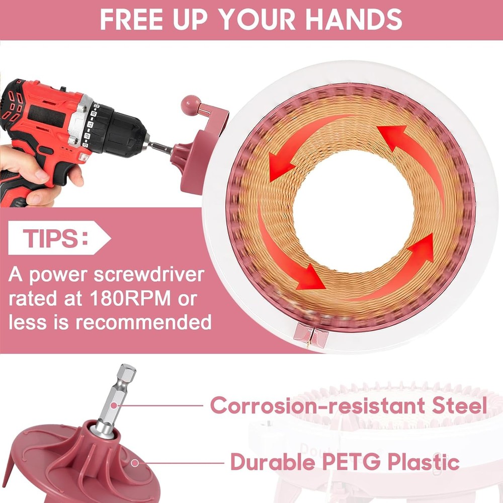 Knitting Machine Adapter Quick Knit Machine Attachment with Hexagonal Drill
