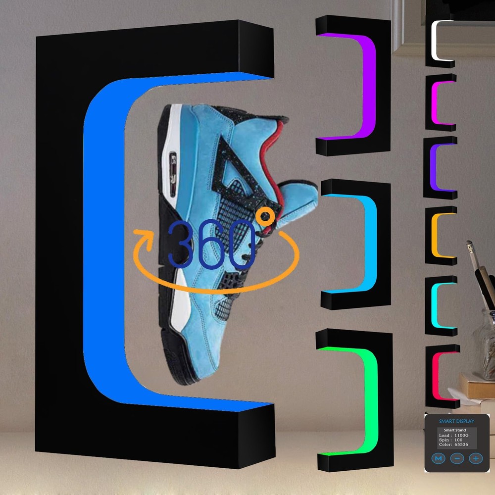 Levitating Shoe Display Magnetic Floating Sneaker Stand LCD Interactive Scree...