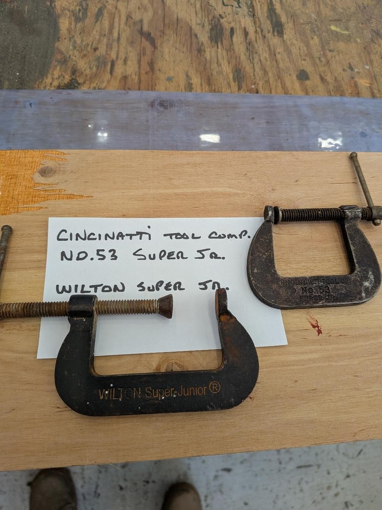 Wilton Super Junior, Cincinnati Tool Co. #54 C-clamps.