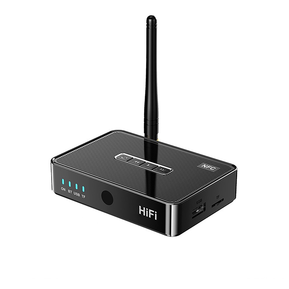 Bluetooth5.1 Digital Receiver Wireless NFC to RCA Stereo Audio Amplifier Adapter