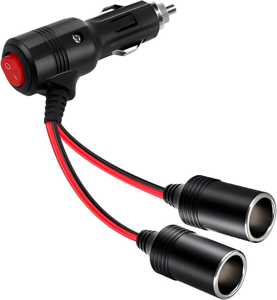 Car Cigarette Lighter Splitter,2-Socket Cigarette Lighter Adapter Exten