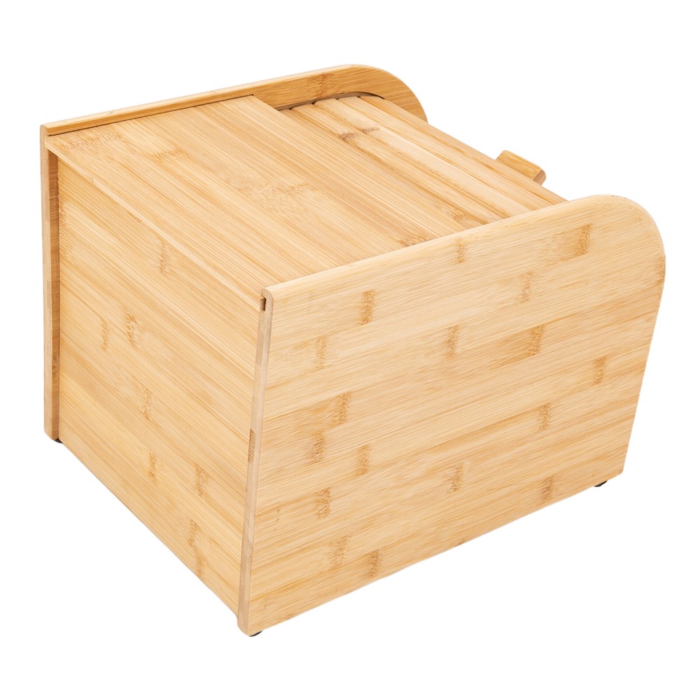 Bamboo Rice Storage Container Tabletop Rectangular Storage Container with Lid