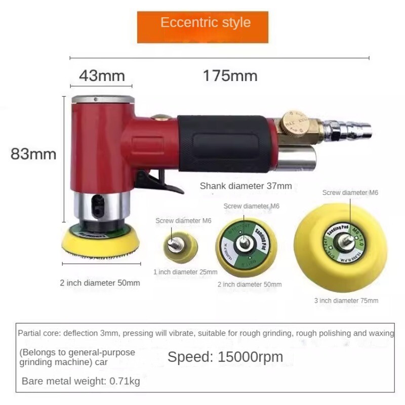 90℃ Right Angle Round Grinder Polishing Machine Small Pneumatic Grinding Machine