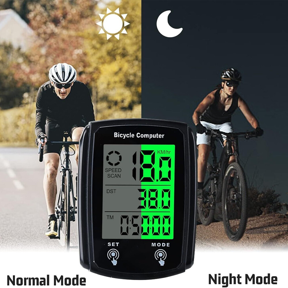 2pcs Bicycle Speedometer Cycle Digital Odometer Computer Waterproof LCD Wireless