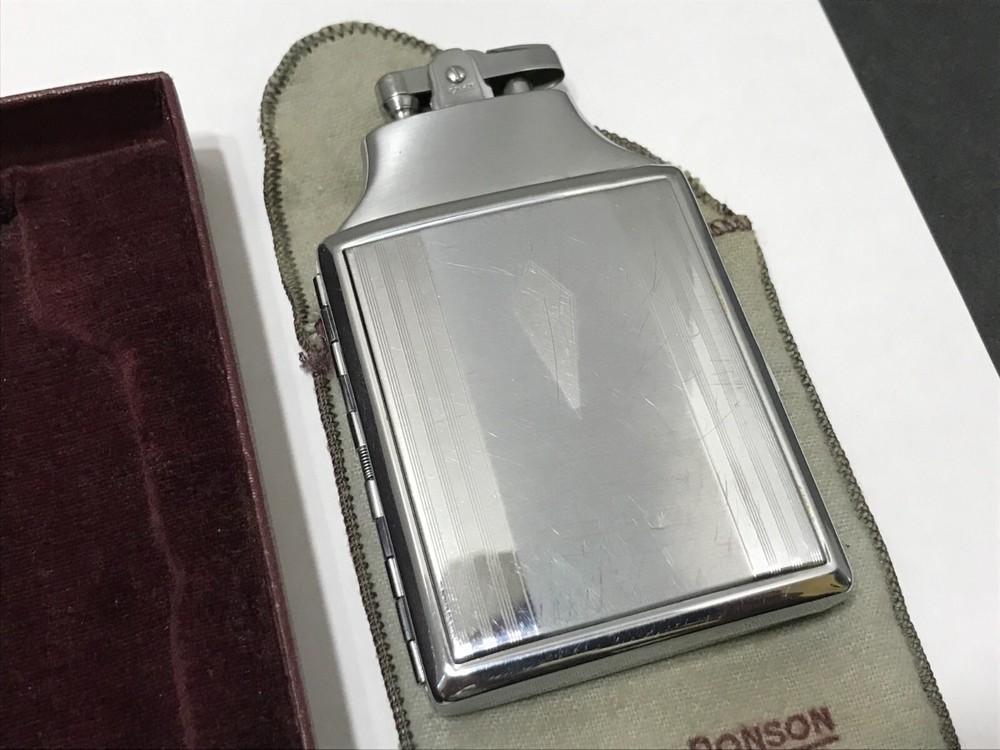 Vintage Ronson Mastercase Lighter Cigarette Case Combo - Inscribed