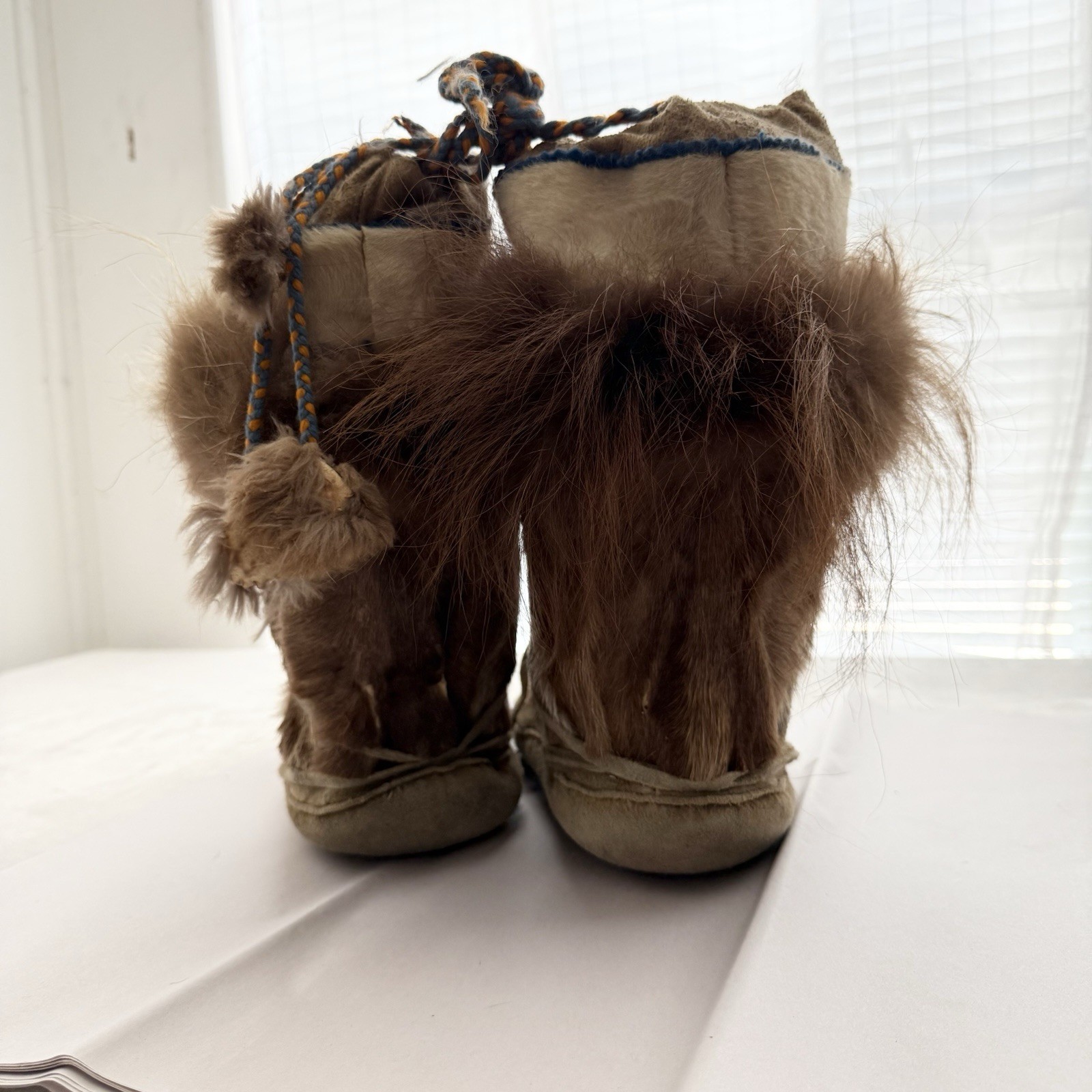 Catherina Attla Handmade Mukluks 1970s Koyukon Elder Real Fur Authentic Rare