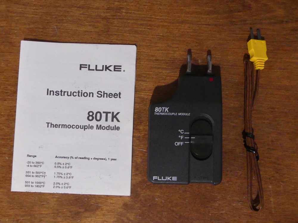 Fluke 80PK-3A Type K Thermocouple Surface Probe w/ 80TK Module