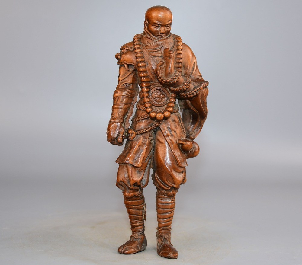 Exquisite Boxwood Monk Ornament