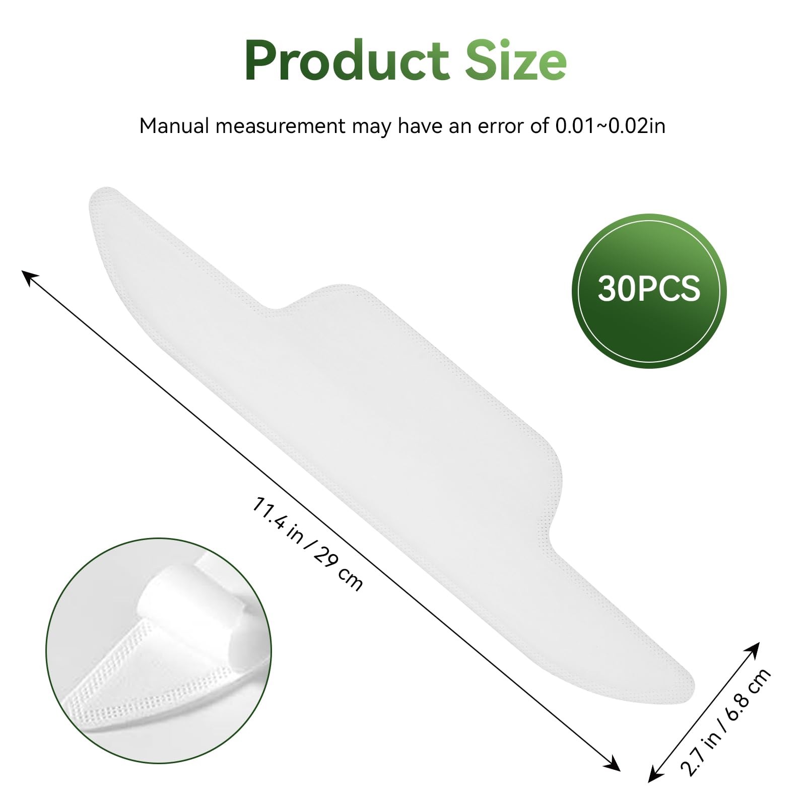 30Pcs Hat Sweat Liner for Baseball Cap, Absorbent Pads Hats, White