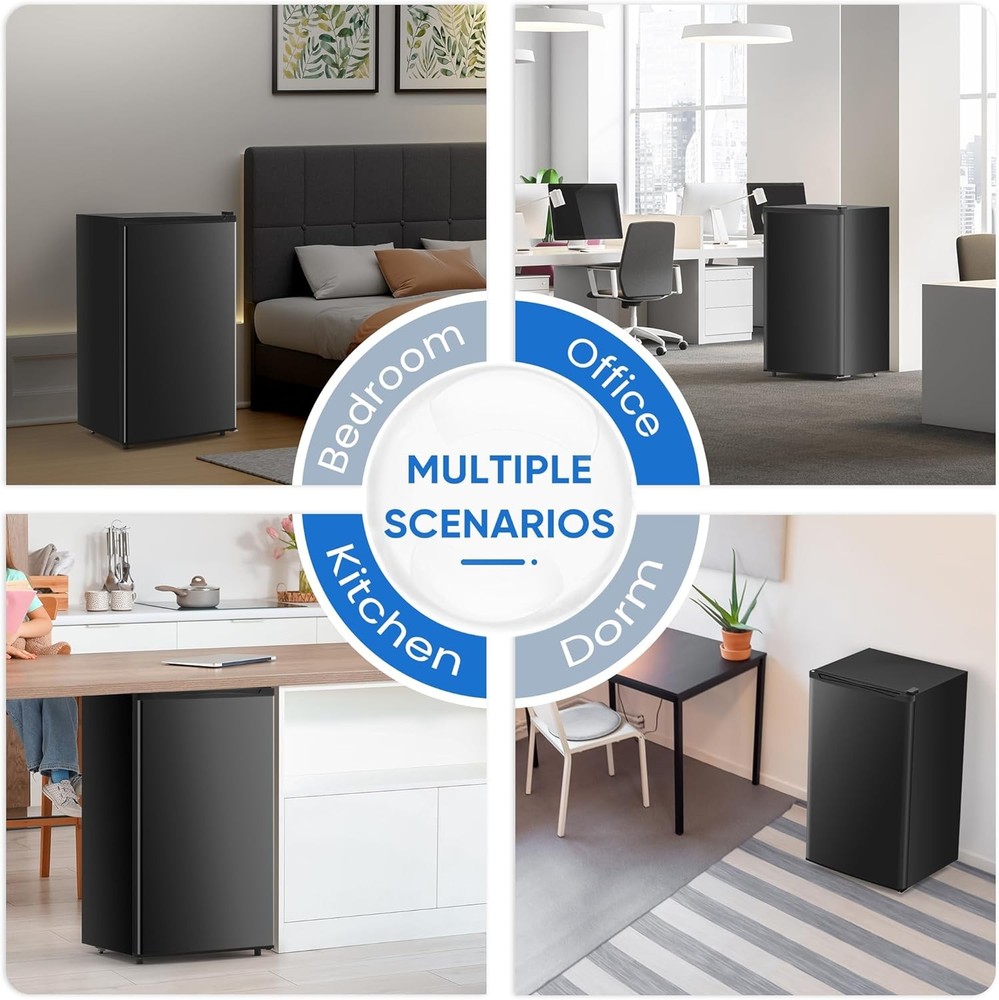 NEWBULIG Compact Mini Fridge 3.2 Cu Ft Freezer