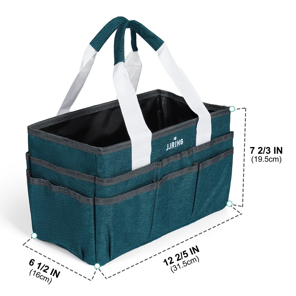 Craft Organizer Tote Bag for Art Storage, Caddy with Multiple Pockets, Bluish...